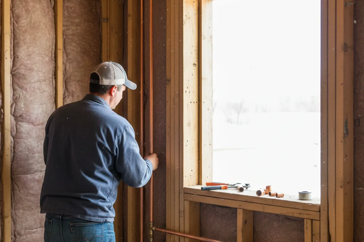 Licensed plumber running new copper supply lines in a Belton home