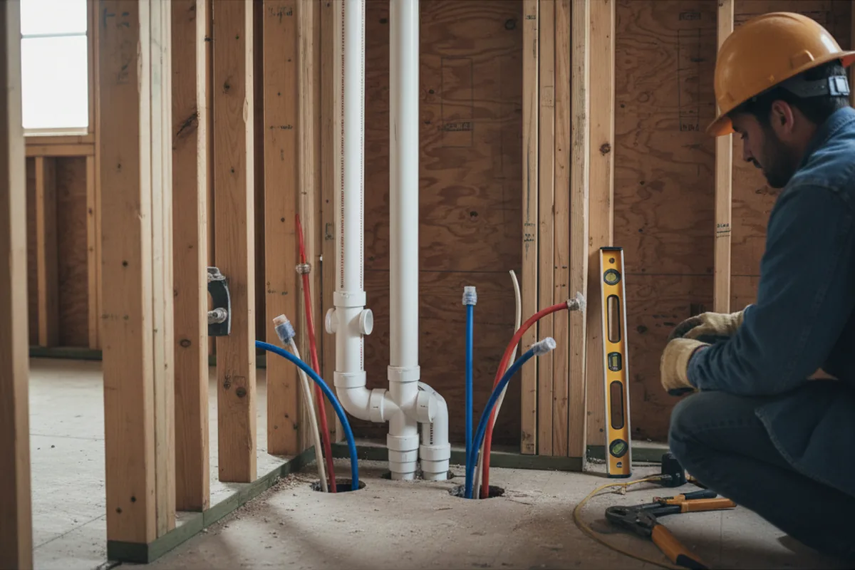 Drain and supply rough-in during Garbage Disposal Repair in Belton